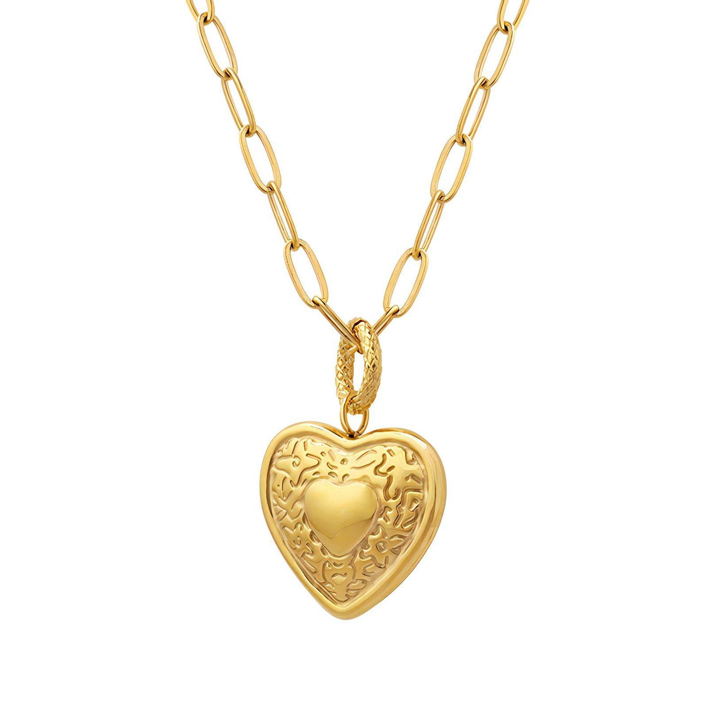 18K gold plated Stainless steel  Heart necklace, Intensity