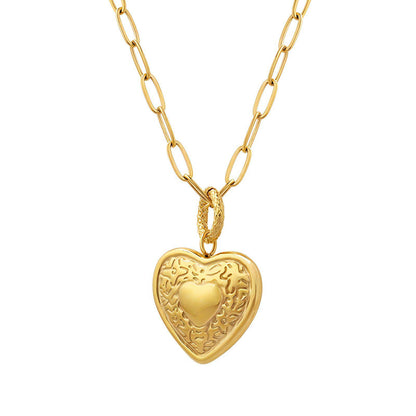 18K gold plated Stainless steel  Heart necklace, Intensity