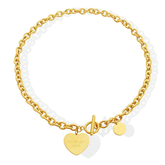 18K gold plated Stainless steel  Heart necklace, Intensity