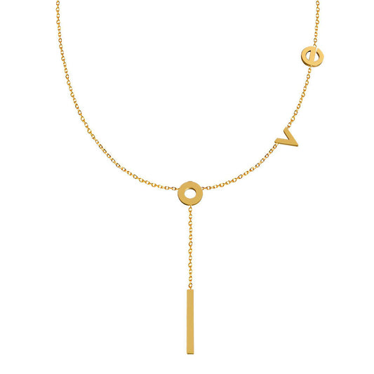 18K gold plated Stainless steel  Love necklace, Intensity