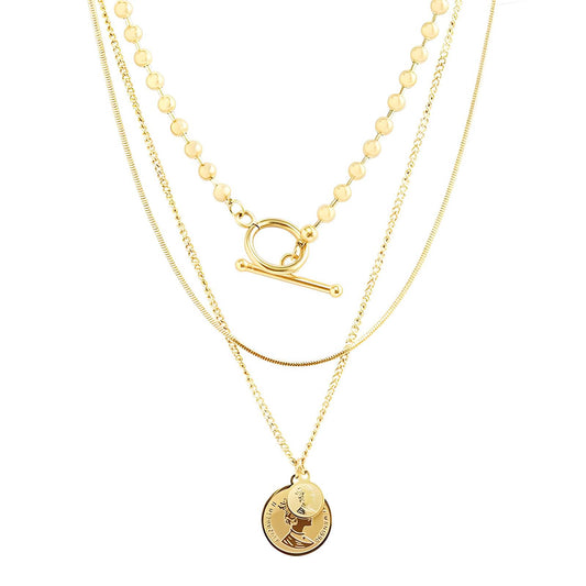 18K gold plated Stainless steel  Coin necklace, Intensity