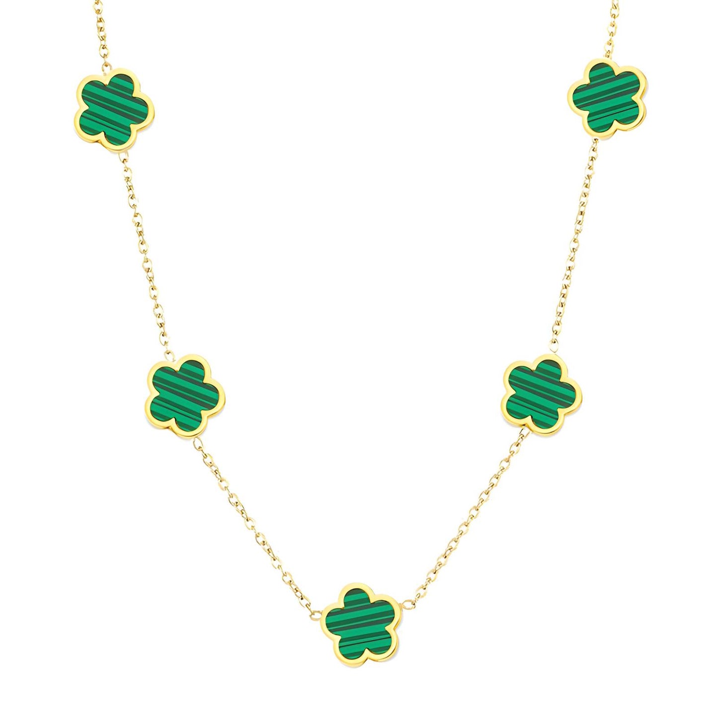 18K gold plated Stainless steel  Flowers necklace, Intensity