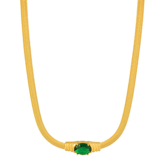 18K gold plated Stainless steel necklace, Intensity