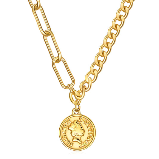 18K gold plated Stainless steel necklace, Intensity