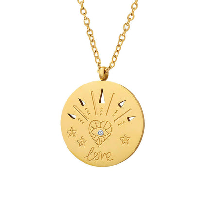 18K gold plated Stainless steel  Love necklace, Intensity